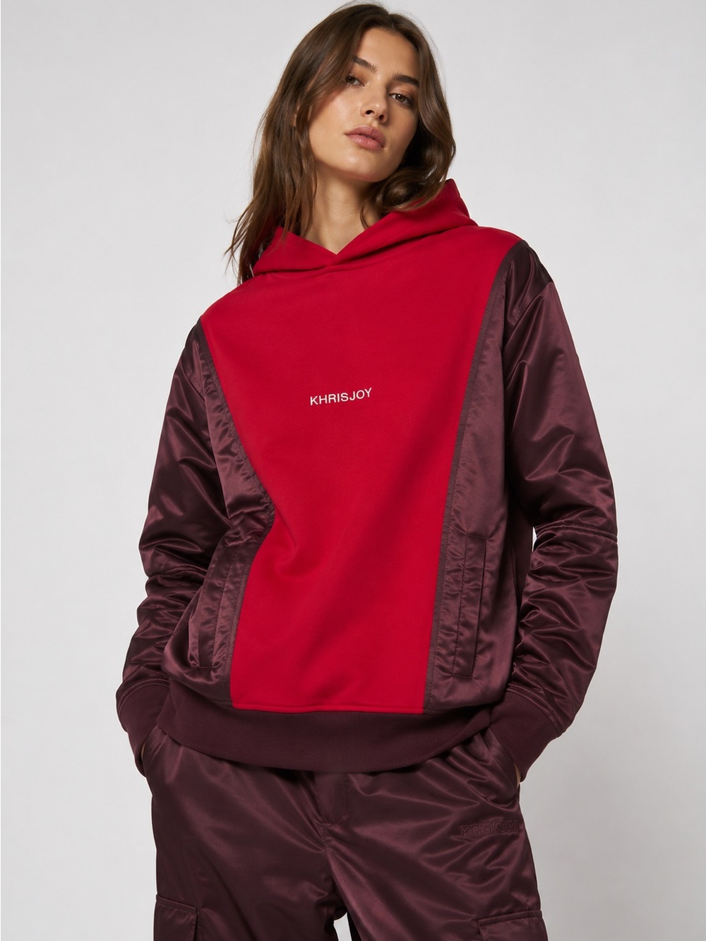Khrisjoy runway satin hoodie- unisex - luxury designer
